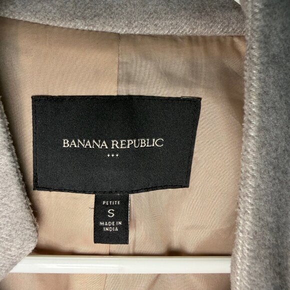 Banana Republic Inverted Collar Light Heather Grey Coat Small Petite - Picture 4 of 12
